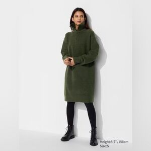 OLIVE SOUFFLÉ YARN DRESS - Uniqlo